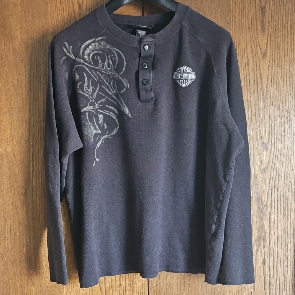 Mens Harley-Davidson Dark Gray V-Neck Sweater